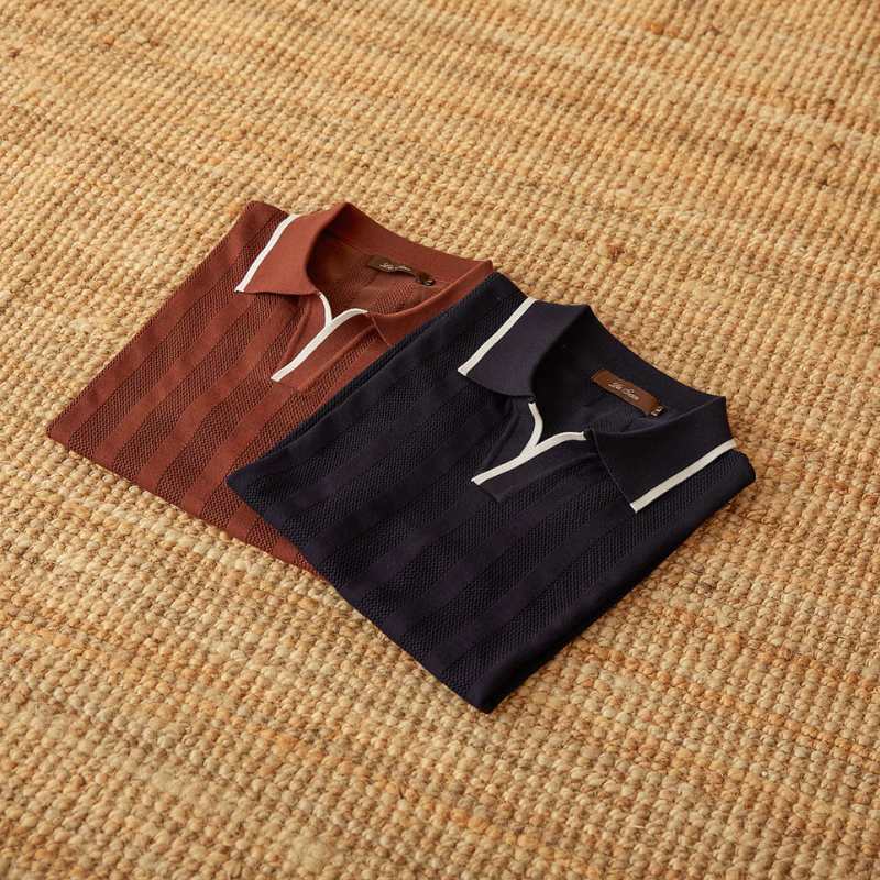 Venice Knit Striped Polo
