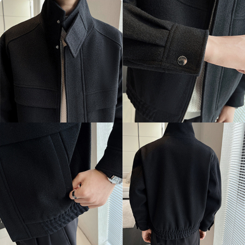 Stand Collar Cashmere Wool Jacket