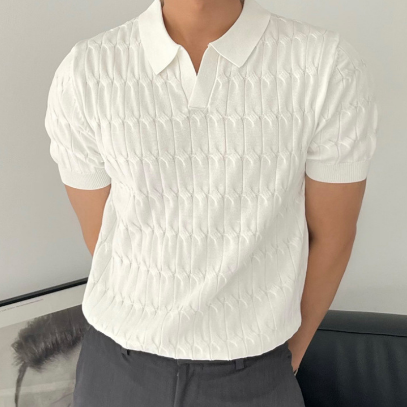Cable Knit Cotton Polo