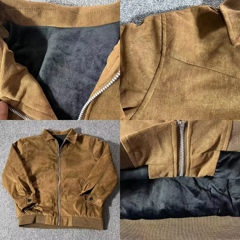 Fleece inside Suede Wool Solid Jacket