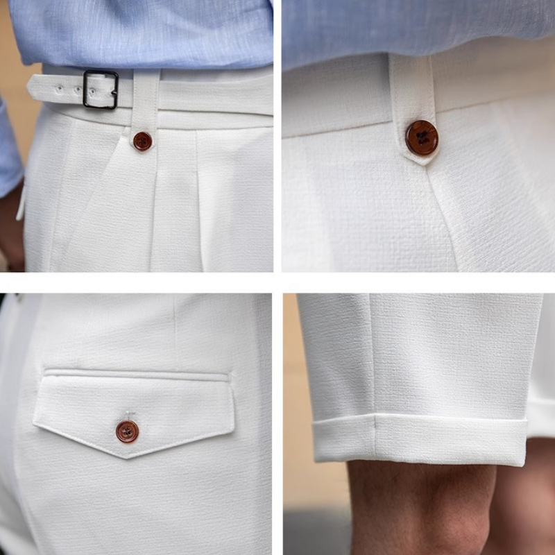 Mirella Double Pleated Fabric Shorts