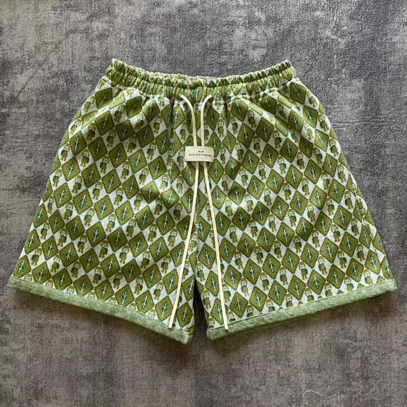 Retro Avocado Patterned Green Shorts