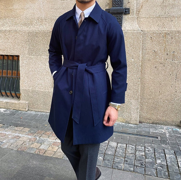 Roma Belted Wool Blend Trench Coat