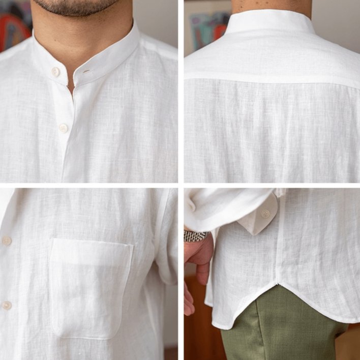 Valencia Judge Collar Linen Shirt