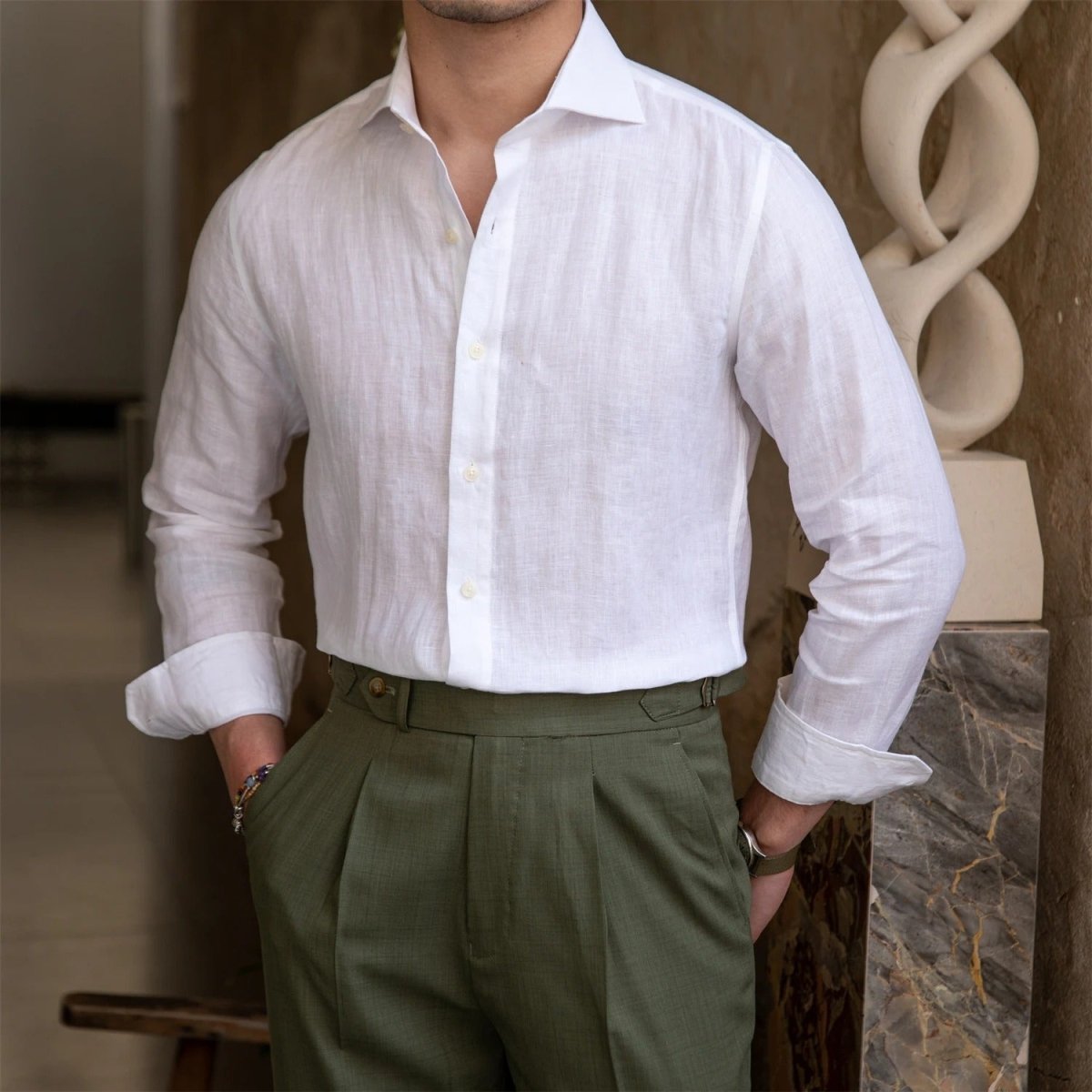 Classic Straight Cut Cotton Shirt