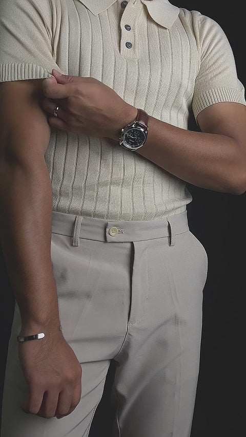 Striped Beige Polo